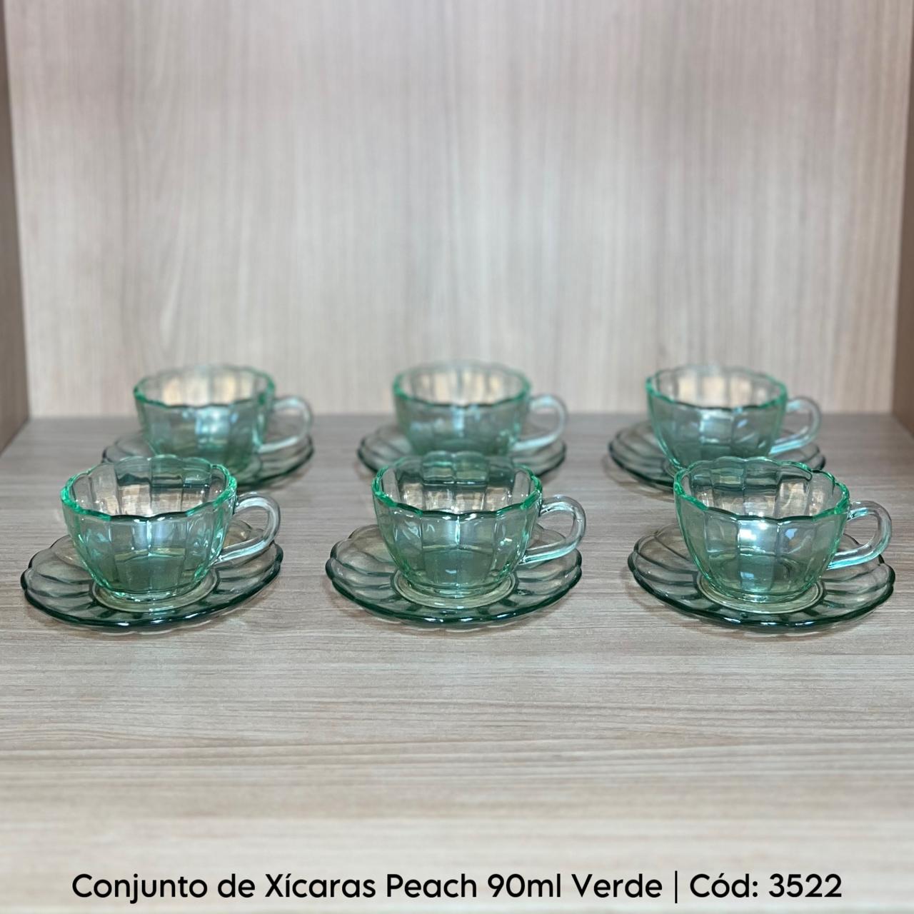 Conjunto de Xícaras Peach Verde