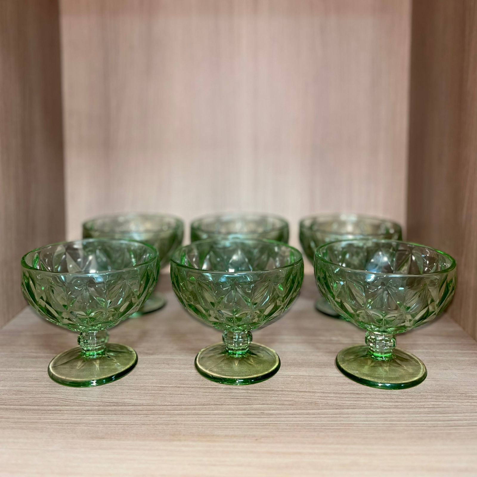 Taças de Sobremesa Verde Esmeralda